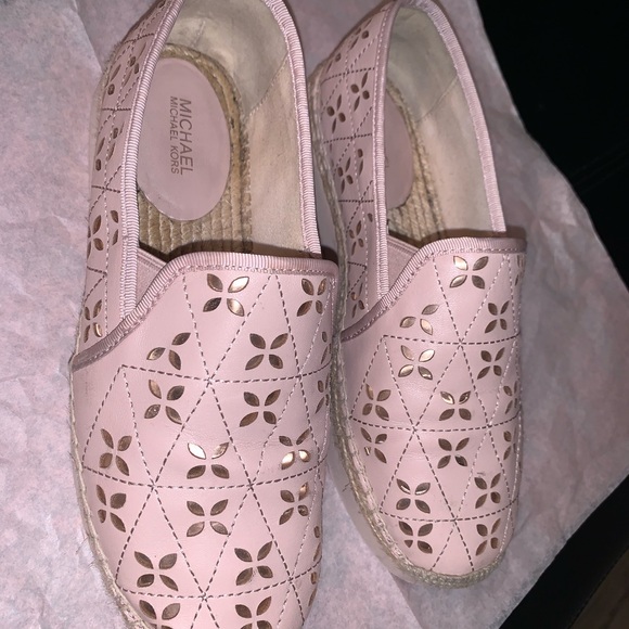 Michael Kors Leather and Canvas Loafers - Pink - Size 7 - Picture 7 of 8